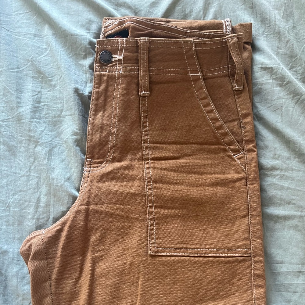 Dickies Brown Women's Relaxed Fit Cropped Cargo Pants